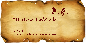 Mihalecz Győző névjegykártya